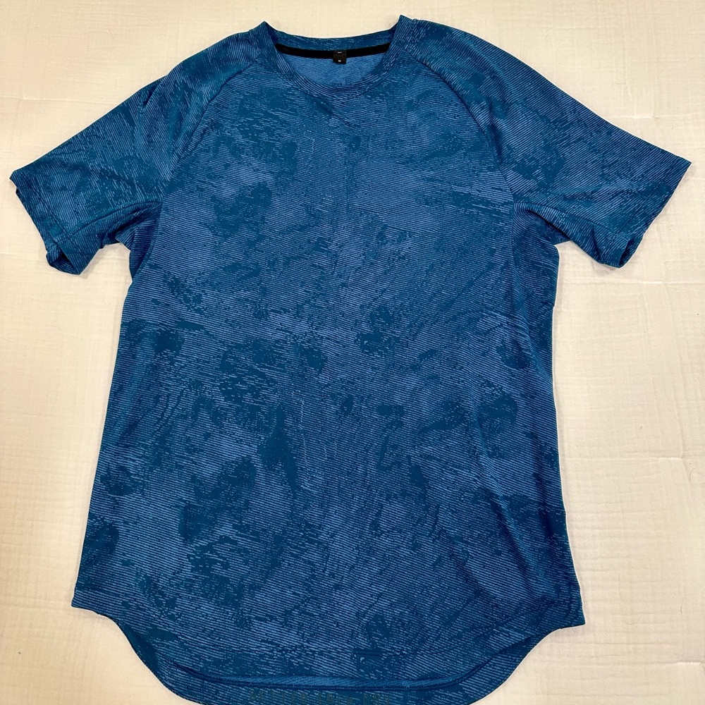 Lululemon Drysense Short Sleeve Shirt-Blue and White Special Edition